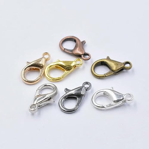 Lationday 50 Stück 10/12/14/16 mm Karabinerverschlüsse Metallverbinder Schmuckherstellung Fundstücke für Halsketten, Armbänder, DIY Handwerk Lationday 50 Stück 10/12/14/16 mm Karabinerverschlüsse Metallverbinder Schmuckherstellung Fundstücke für Halsketten, Armbänder, DIY Handwerk von Lationday