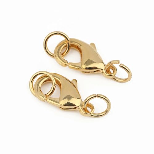 Lationday 50 Stück 10 mm Karabinerverschluss, offene Binderinge, langlebige Schmuckwerkzeuge für Armband, Halskette, Schlüsselanhänger, unverzichtbares Bastelzubehör Lationday 50 Stück 10 mm Karabinerverschluss, offene Binderinge, langlebige Schmuckwerkzeuge für Armband, Halskette, Schlüsselanhänger, unverzichtbares Bastelzubehör von Lationday