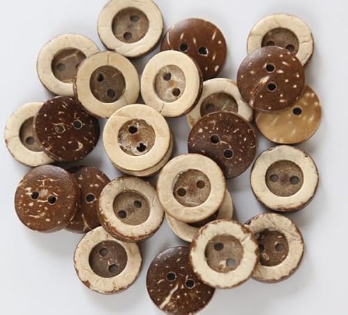 Lationday 50pcs 11-18mm Round Natural Coconut Buttons 2 Holes Sewing Accessories for Clothing Crafts, DIY Projects, Fashion Design Lationday 50pcs 11-18mm Round Natural Coconut Buttons 2 Holes Sewing Accessories for Clothing Crafts, DIY Projects, Fashion Design von Lationday