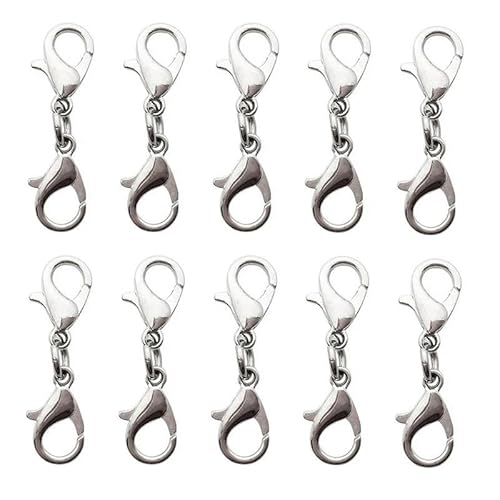 Lationday Doppelkopf-Karabinerverschluss, 26 x 7 mm, langlebiges Zubehör zur Schmuckherstellung, ideal für selbstgemachte Armbänder, Halsketten, 10 Stück von Lationday