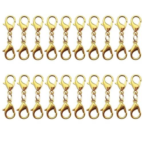 Lationday Doppelkopf-Karabinerverschluss, 26 x 7 mm, langlebiges Zubehör zur Schmuckherstellung, ideal für selbstgemachte Armbänder, Halsketten, 10 Stück von Lationday