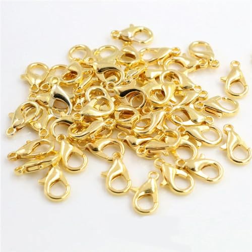 Lationday Karabinerverschlüsse, 10 mm, goldfarbene Federschnallen, Schmuckverbinder, Bastelbedarf, Schmuckzubehör, Zubehör für Bastelarbeiten, 30 Stück Lationday Karabinerverschlüsse, 10 mm, goldfarbene Federschnallen, Schmuckverbinder, Bastelbedarf, Schmuckzubehör, Zubehör für Bastelarbeiten, 30 Stück von Lationday