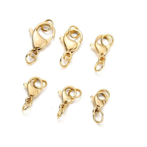 Lationday Karabinerverschlüsse, 12 mm Biegeringe, Kettengliederschnallen für DIY-Armbänder, Halsketten, Schmuckherstellung, Bastelzubehör, 10–30 Stück von Lationday