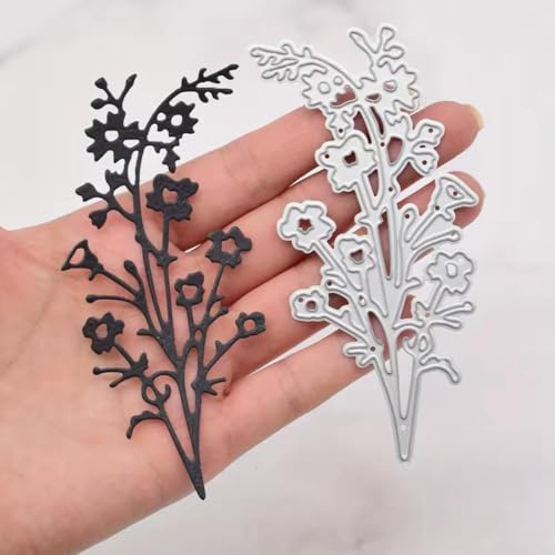 1 x Metall-Stanzform mit Blumenrahmen, Papierkarten, Stanzschablonen für Bastelarbeiten, Prägung, Kartenherstellung, Buchanhänger, dekorative Papierschablonen, Scrapbooking von Lauboruan