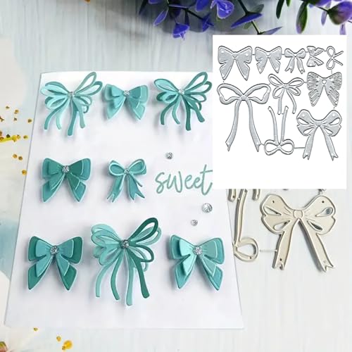 Metall-Stanzformen, Schleifen-Rahmen, Stanzformen, Papierkarten, Stanzschablonen für DIY, Prägung, Kartenherstellung, Buchanhänger, dekorative Papierschablonen, Scrapbooking, 10 Stück Metall-Stanzformen, Schleifen-Rahmen, Stanzformen, Papierkarten, Stanzschablonen für DIY, Prägung, Kartenherstellung, Buchanhänger, dekorative Papierschablonen, Scrapbooking, 10 Stück von Lauboruan