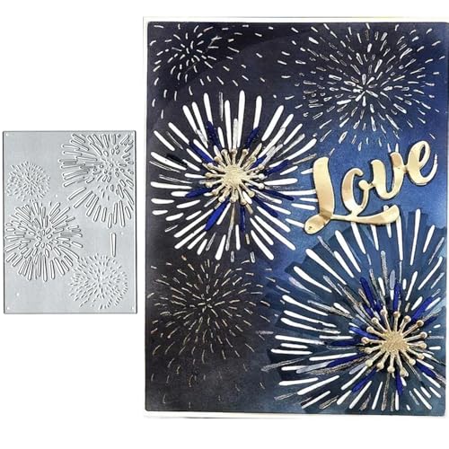 Metall-Stanzformen für Feuerwerksrahmen, Papierkarten, Stanzschablonen für DIY, Prägung, Kartenherstellung, Buchanhänger, dekorative Papierschablonen, Scrapbooking von Lauboruan