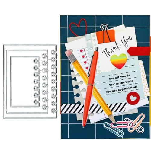 Metall-Stanzformen für Notizbuchrahmen, Papierkarten, Stanzschablonen für DIY, Prägung, Kartenherstellung, Buchanhänger, dekorative Papierschablonen, Scrapbooking von Lauboruan