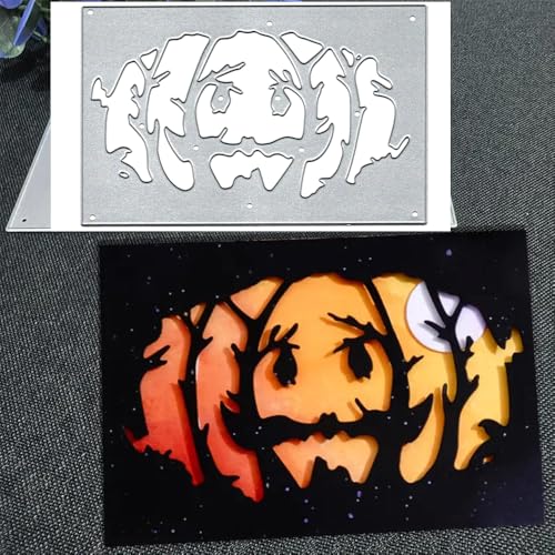 Metall-Stanzformen mit Halloween-Kürbis-Waldrahmen, Papierkarten, Stanzschablonen für DIY, Prägung, Kartenherstellung, Buchanhänger, dekorative Papierschablonen, Scrapbooking Metall-Stanzformen mit Halloween-Kürbis-Waldrahmen, Papierkarten, Stanzschablonen für DIY, Prägung, Kartenherstellung, Buchanhänger, dekorative Papierschablonen, Scrapbooking von Lauboruan