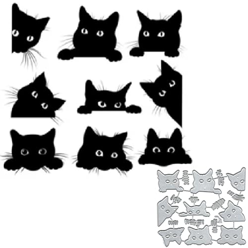 Metall-Stanzformen mit Katzenrahmen, 9 Stück, Papierkarten, Stanzschablonen für DIY, Prägung, Kartenherstellung, Buchanhänger, dekorative Papierschablonen, Scrapbooking Metall-Stanzformen mit Katzenrahmen, 9 Stück, Papierkarten, Stanzschablonen für DIY, Prägung, Kartenherstellung, Buchanhänger, dekorative Papierschablonen, Scrapbooking von Lauboruan