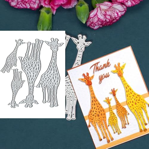 Metall-Stanzformen mit Tier-Giraffen, Papierkarten, Stanzschablonen für Bastelarbeiten, Prägung, Kartenherstellung, Buchanhänger, dekorative Papierschablonen, Scrapbooking, 4 Stück Metall-Stanzformen mit Tier-Giraffen, Papierkarten, Stanzschablonen für Bastelarbeiten, Prägung, Kartenherstellung, Buchanhänger, dekorative Papierschablonen, Scrapbooking, 4 Stück von Lauboruan