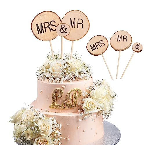 Laughhe 3 Stück Mr & Mrs Cake Toppers, Tortenaufsatz aus Holz Mr Mrs Holz Torten Topper Holz Tortentopper für Hochzeits- Oder Jubiläumstortendekoration Laughhe 3 Stück Mr & Mrs Cake Toppers, Tortenaufsatz aus Holz Mr Mrs Holz Torten Topper Holz Tortentopper für Hochzeits- Oder Jubiläumstortendekoration von Laughhe