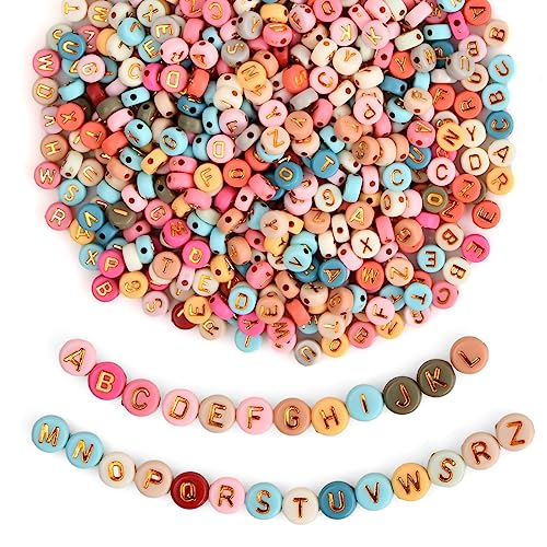Laughhe 500 Stück Buchstabenperlen aus Acryl 7mm Buchstabenperlen Zum Auffädeln Acryl Lose Perlen Buchstaben Spacer Perlen A-Z für DIY Halskette Armband Schlüsselbund, Bunt Laughhe 500 Stück Buchstabenperlen aus Acryl 7mm Buchstabenperlen Zum Auffädeln Acryl Lose Perlen Buchstaben Spacer Perlen A-Z für DIY Halskette Armband Schlüsselbund, Bunt von Laughhe