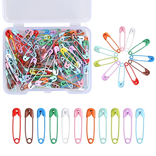 Laughhe Sicherheitsnadeln 120 Stück, 19 mm Mini Sicherheitsnadeln, rostbeständig, Nähnadeln für Kleidung, Basteln, Schmuckherstellung, Nähen, Quilten (Mehrfarbig) von Laughhe