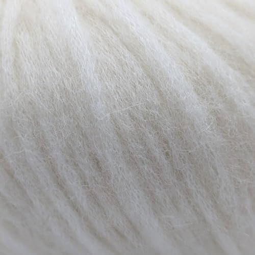 Aran/Kammgarn, Alpaka, Merinowolle und Polyamid-Mischgewebe, geblasenes Garn, 50 g, Alpaca Cloud 070 Fluffy White Aran/Kammgarn, Alpaka, Merinowolle und Polyamid-Mischgewebe, geblasenes Garn, 50 g, Alpaca Cloud 070 Fluffy White von Laughing Hens