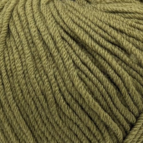 Doppelstrickgewicht (DK), 100 % Superwash feine Merinowolle, Strick- und Häkelgarn, reine Merinowolle, DK 3327 Olivgrün von Laughing Hens