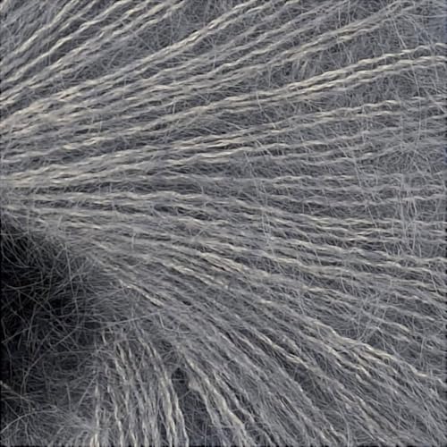 Fulffy Premium Super Kid Mohair und Seide Lace-Weight Strick- und Häkelgarn, 25 g, Halo Kid Silk 396 Stormy Grey von Laughing Hens