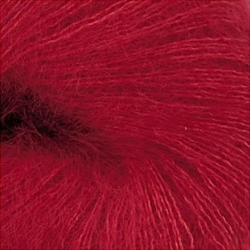 Fulffy Premium Super Kid Mohair und Seide Lace-Weight Strick- und Häkelgarn, 25 g, Halo Kid Silk 548 Cranberry von Laughing Hens