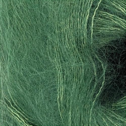 Fulffy Premium Super Kid Mohair und Seide Lace-Weight Strick- und Häkelgarn, 25 g, Halo Kid Silk 560 Leaf Green von Laughing Hens