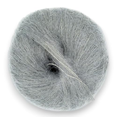 Fulffy Premium Super Kid Mohair und Seide Lace-Weight Strick- und Häkelgarn, 25 g, Halo Kid Silk 565 Storm Fulffy Premium Super Kid Mohair und Seide Lace-Weight Strick- und Häkelgarn, 25 g, Halo Kid Silk 565 Storm von Laughing Hens
