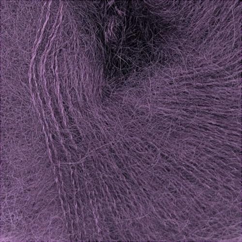 Fulffy Premium Super Kid Mohair und Seide Lace-Weight Strick- und Häkelgarn, 25 g, Halo Kid Silk 601 Blackberry von Laughing Hens
