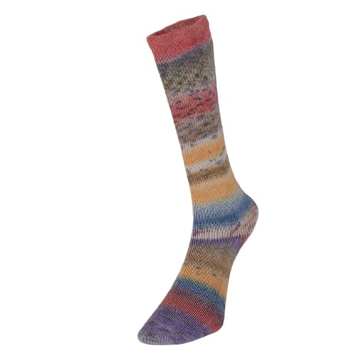 Premium Multicolor, Wolle und Nylon, selbstgestreicheltes Superwash, 4-lagiges Sockengarn, 100 g, Super Sock 22 Extravaganza von Laughing Hens