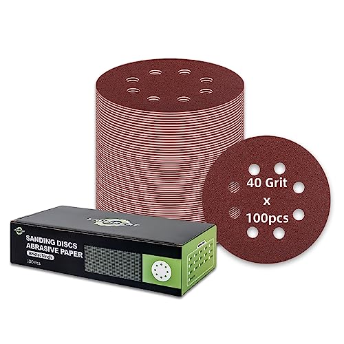 100 Stück Schleifpapier 125mm Klett, 40 Körnung 8 Loch Rund Schleifscheiben für Exzenterschleifer 100 Stück Schleifpapier 125mm Klett, 40 Körnung 8 Loch Rund Schleifscheiben für Exzenterschleifer von Lauqikcat