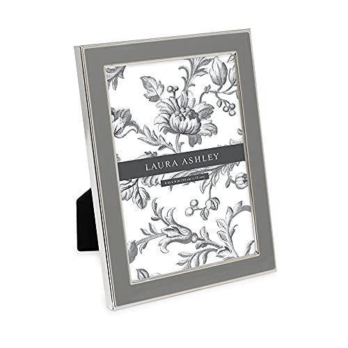 Laura Ashley Grauer Emaille-Bilderrahmen, silberfarbene Metallkante mit Staffelei, für Arbeitsplatte, Arbeitsplatte, Tisch-Display, Bücherregal, Schreibtisch, Wanddekoration, Fotogalerie (10 x 15 cm, Laura Ashley Grauer Emaille-Bilderrahmen, silberfarbene Metallkante mit Staffelei, für Arbeitsplatte, Arbeitsplatte, Tisch-Display, Bücherregal, Schreibtisch, Wanddekoration, Fotogalerie (10 x 15 cm, von Laura Ashley