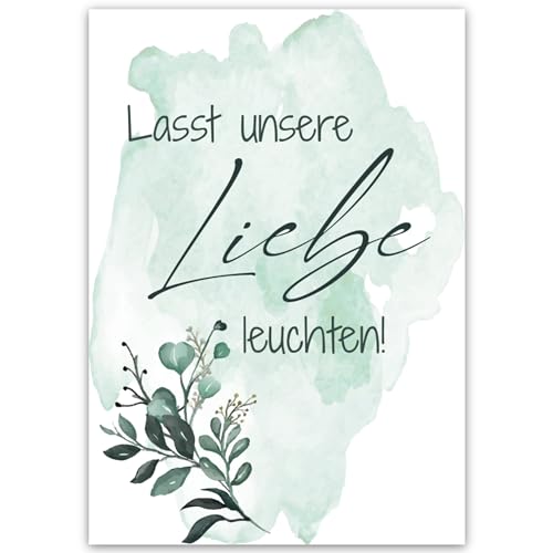 Knicklichtschilder Hochzeit Schilder für Knicklichter "Lasst unsere Liebe leuchten" (Design A) **NEUES DESIGN** von Laurea Verde