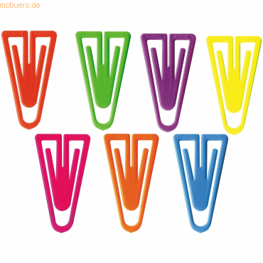 10 x Laurel Büroklammern Plastiklips 35mm VE=50 Stück Leuchtfarben sor von Laurel