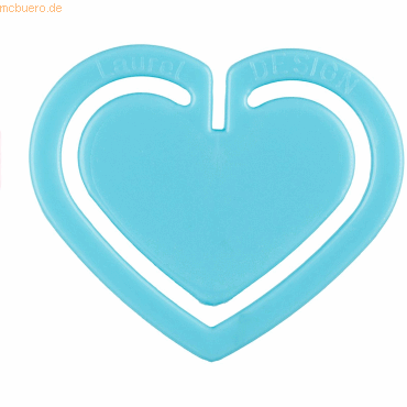 20 x Laurel Büroklammern Herzklip 30mm VE=12 Stück hellblau von Laurel