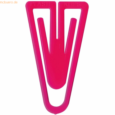 20 x Laurel Büroklammern Super Plastiklips 110mm VE=1 Stück pink von Laurel