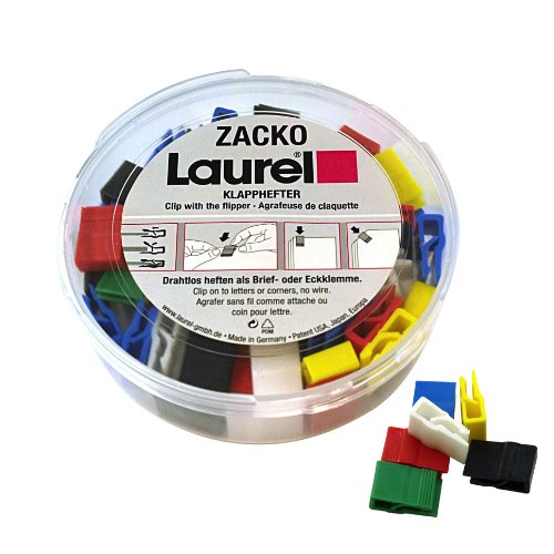 Laurel Briefklemmer Zacko 12x18 mm VE=60 Stück Grundfarben sortiert von Laurel