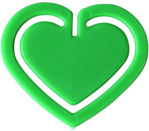 Laurel Büroklammer Herz-Klip aus Polystyrol, 30 mm, SB-Beutel, grün von Laurel