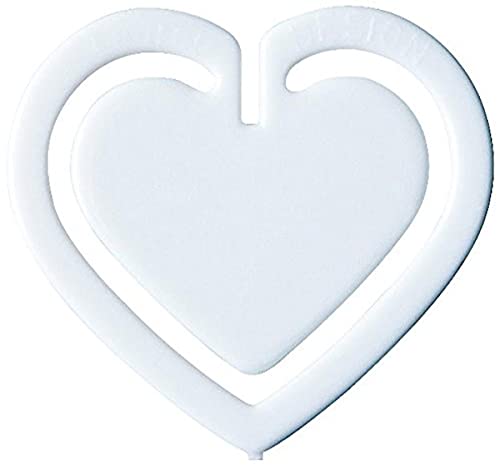 Laurel 1407-10 Büroklammer Herz-Klip aus Polystyrol, 30 mm, SB-Beutel, weiß von Laurel
