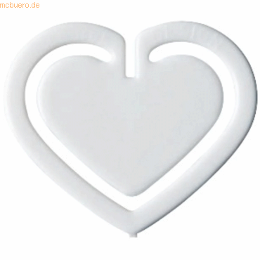 Laurel Büroklammern Herzklip 30mm VE=100 Stück weiß von Laurel