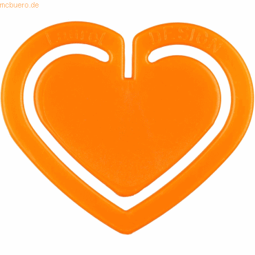 Laurel Büroklammern Herzklip 30mm VE=1000 Stück orange von Laurel