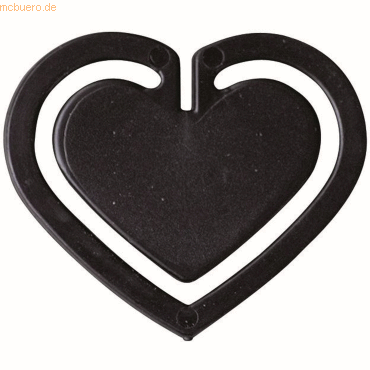 Laurel Büroklammern Herzklip 30mm VE=1000 Stück schwarz von Laurel