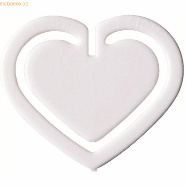 Laurel Büroklammern Herzklip 30mm VE=1000 Stück weiß von Laurel