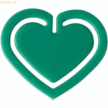 Laurel Büroklammern Herzklip 30mm VE=12 Stück grün von Laurel