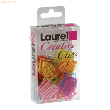 Laurel Büroklammern Pfeilklip 30mm VE=50 Stück Kristallfarben sortiert von Laurel