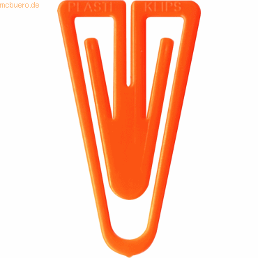 Laurel Büroklammern Plastiklips 60mm VE=100 Stück orange von Laurel