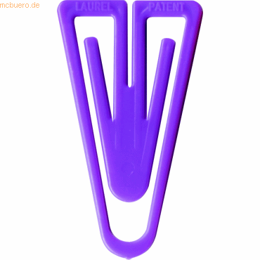 Laurel Büroklammern Plastiklips 60mm VE=100 Stück violett von Laurel