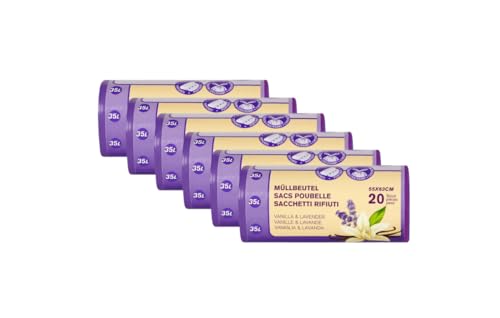 Müllbeutel Allzweckbeutel Reißfeste Müllbeutel mit Zugband 35L - Vanilla & Lavender 6 Rollen x 20 Beutel Müllbeutel Allzweckbeutel Reißfeste Müllbeutel mit Zugband 35L - Vanilla & Lavender 6 Rollen x 20 Beutel von Lauroo