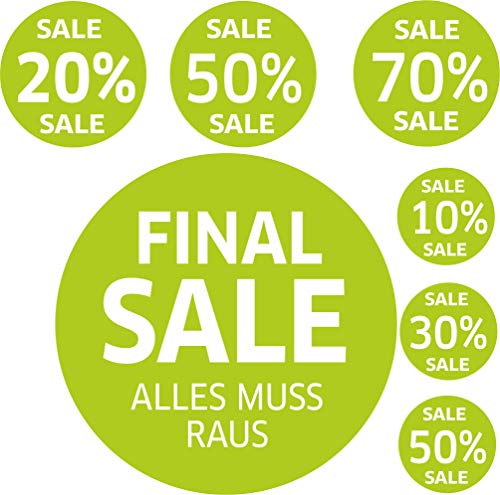 7 Aufkleber SALE% Schaufenster Rabatt Ausverkauf Raus SSV WSV Prozent 7 Aufkleber SALE% Schaufenster Rabatt Ausverkauf Raus SSV WSV Prozent von Lausitzwerbung