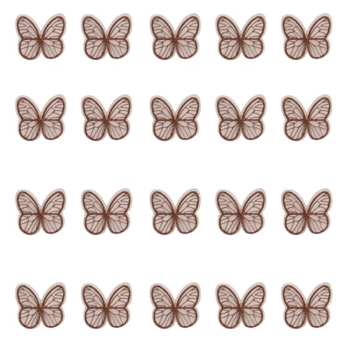 60 Stück Kaffee Schmetterling Spitze Applikation Patches Organza Schmetterling Aufnähen Applikation für DIY Handwerk Hochzeit Kleid Kleidung Verzierung Haarschmuck Dekorationen von Lauthen.S