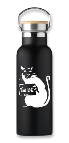 Banksy You Lie Rat Street Art Stencil Isolierflasche, Ökoflasche, Kaffeetasse Banksy You Lie Rat Street Art Stencil Isolierflasche, Ökoflasche, Kaffeetasse von Lauthings