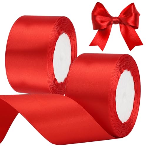 2 Bände 22m Satinband Geschenkband Rot 50mm Breit,Satinband 50mm,Auto Seidenband Rot Dick Schleifenband Satin Satin Dekoband für Geschenkverpackung, Dekoration 2 Bände 22m Satinband Geschenkband Rot 50mm Breit,Satinband 50mm,Auto Seidenband Rot Dick Schleifenband Satin Satin Dekoband für Geschenkverpackung, Dekoration von Lauviomify