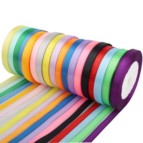 Satinband Bänder 18 Farben 22m X 10mm,Polyester Satinband, Schleifenband Seidenband für Geschenkverpackung, Kunsthandwerk, Haarschleifen, Blumenstrauß, Dekoration Satinband Bänder 18 Farben 22m X 10mm,Polyester Satinband, Schleifenband Seidenband für Geschenkverpackung, Kunsthandwerk, Haarschleifen, Blumenstrauß, Dekoration von Lauviomify