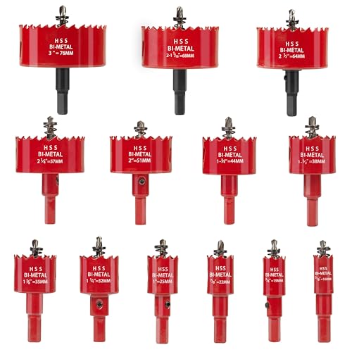 Universal Lochsäge Set,13tlg Lochsägen Set,Lochkreissäge mit 13 Ø16mm-76mm Lochsäge,Schnellarbeitsstahl M42,Ideal für die Verwendung auf Weichholz, Gipskarton, PVC und Kunststoffplatten Universal Lochsäge Set,13tlg Lochsägen Set,Lochkreissäge mit 13 Ø16mm-76mm Lochsäge,Schnellarbeitsstahl M42,Ideal für die Verwendung auf Weichholz, Gipskarton, PVC und Kunststoffplatten von Lauyeboho