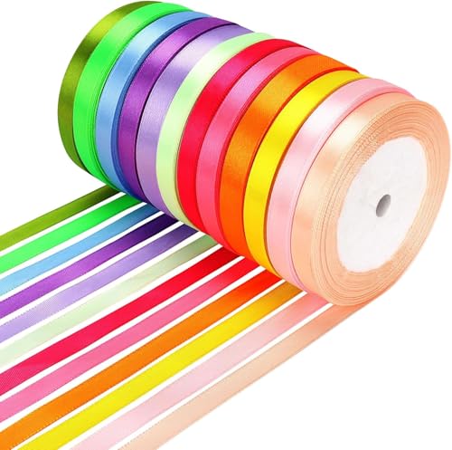 Laviria Satinband für Bastelarbeiten, Geschenkverpackungen, Blumenstrauß, Party, Geburtstag, Hochzeit, Haarschleifen, Einladungen und Festival-Dekorationen, 22 m, 12 Farben, 12 Farben Laviria Satinband für Bastelarbeiten, Geschenkverpackungen, Blumenstrauß, Party, Geburtstag, Hochzeit, Haarschleifen, Einladungen und Festival-Dekorationen, 22 m, 12 Farben, 12 Farben von Laviria